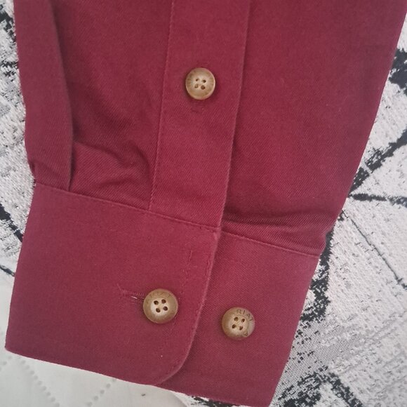 Ariat Boys Burgundy Team Logo Long Sleeve Western Shirt M 10-12 - Picture 6 of 9